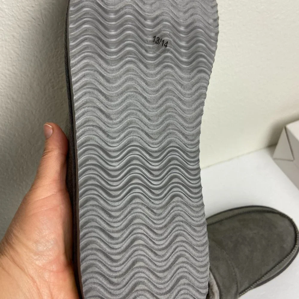 NEW St. John's Bay Mens Clog Slippers  Faux Fur Gray Size 13 - 14